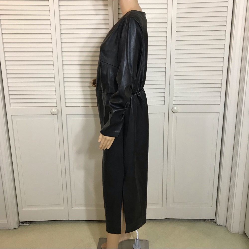 NWT Eloquii Faux Leather Dress With High Slit Size 18 - Picture 15 of 16
